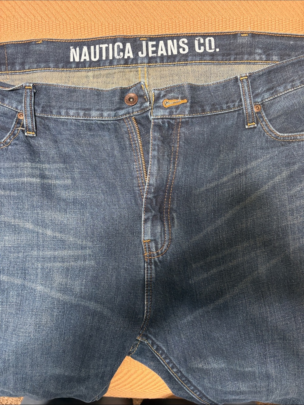 Nautica Men's Relaxed Fit Medium Blue Jeans Boot Cut 42x30